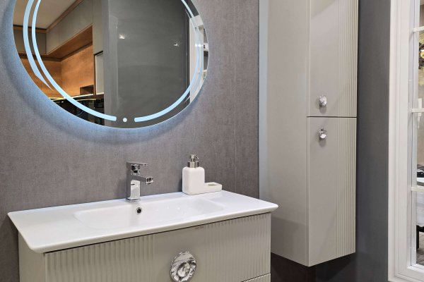 Gri Lake Banyo Dolabı Modeli